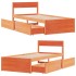 Estructura de cama sin colchón madera de pino marrón 90x200
