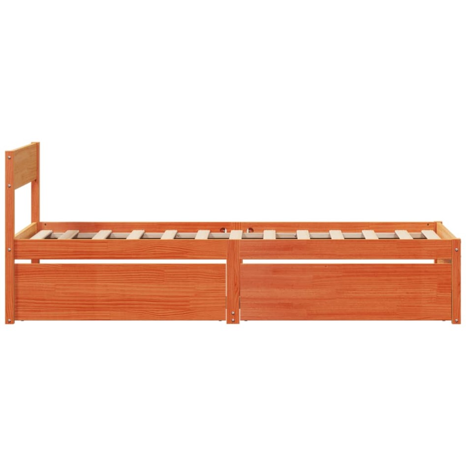 Estructura de cama sin colchón madera maciza marrón 90x190