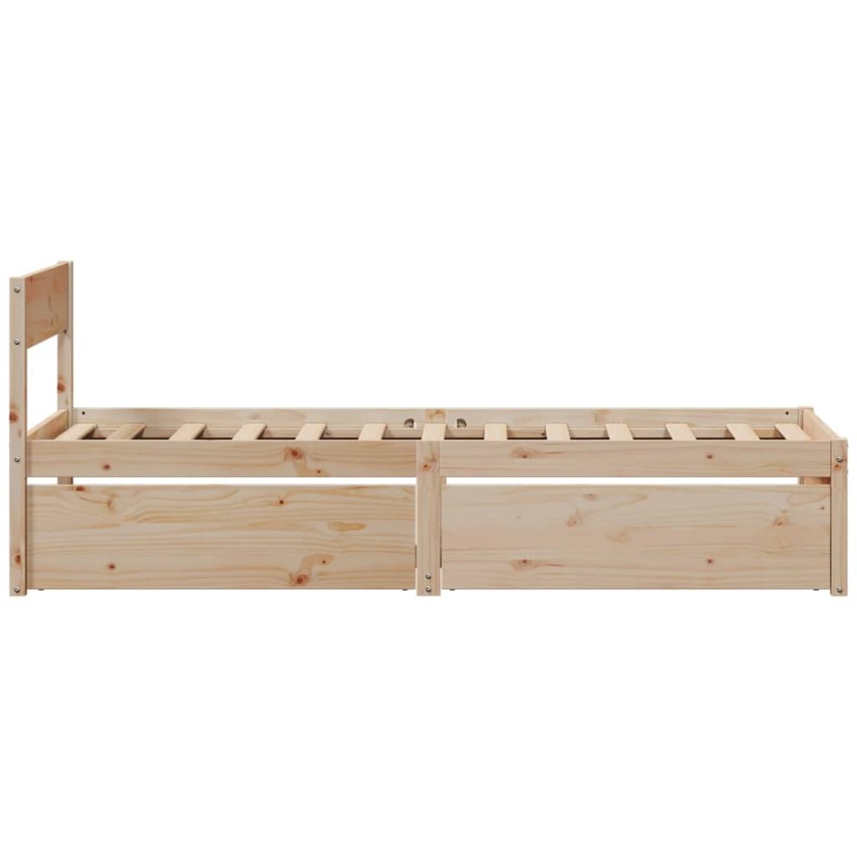 Estructura de cama sin colchón madera maciza de pino 90x190