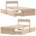 Estructura de cama sin colchón madera maciza de pino 90x190