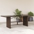Mesa de jardín superficie vidrio ratán PE marrón 190x80x75