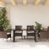Mesa de jardín superficie vidrio ratán PE marrón 190x80x75