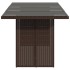 Mesa de jardín superficie vidrio ratán PE marrón 190x80x75