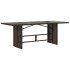 Mesa de jardín superficie vidrio ratán PE marrón 190x80x75