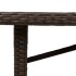Mesa de jardín superficie vidrio ratán PE marrón 190x80x75