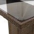 Mesa de jardín superficie vidrio ratán PE marrón 190x80x75