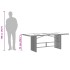 Mesa de jardín superficie vidrio ratán PE marrón 190x80x75