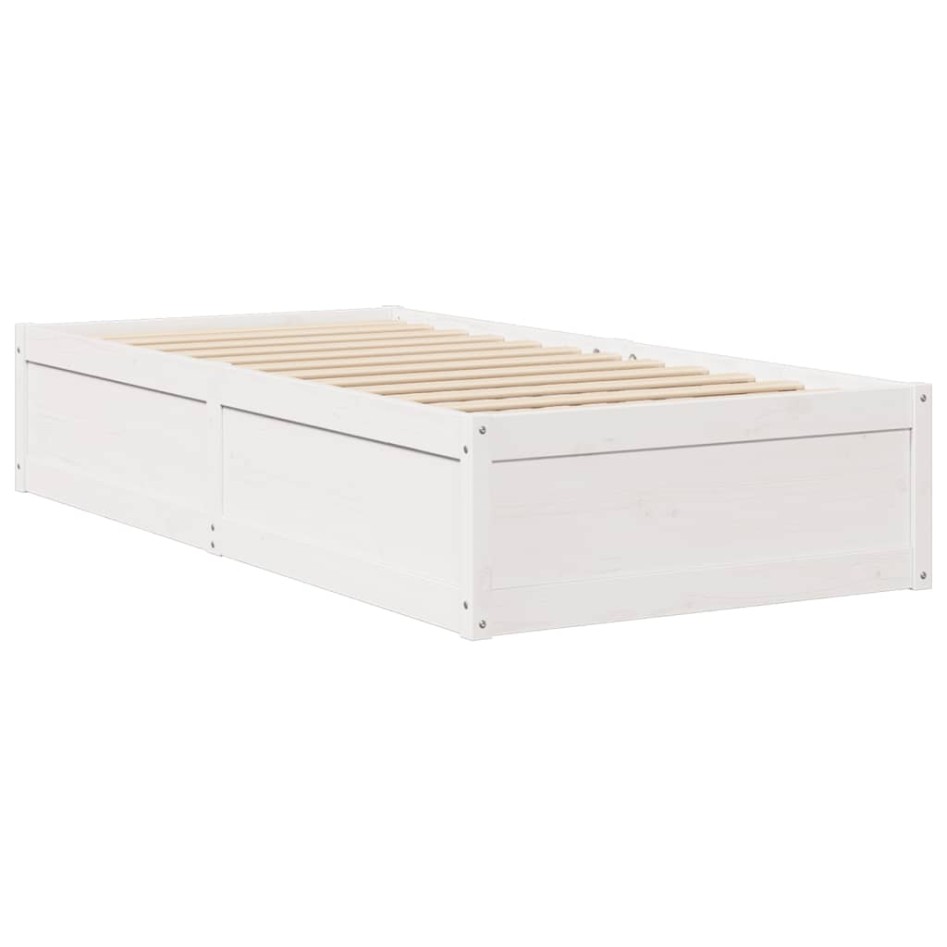Estructura de cama sin colchón madera maciza blanca 90x190