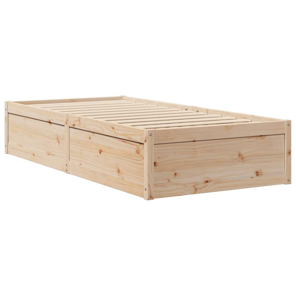 Estructura de cama sin colchón madera maciza de pino 90x200