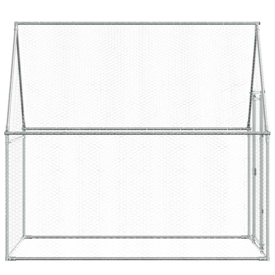 Jaula para gallinas acero galvanizado plateado 200x100x190