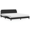 Cama con colchón cuero sintético negro y blanco 180x200 cm