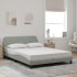 Cama con colchón terciopelo gris claro 140x190