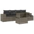 Set de muebles de jardín 6 pzas y cojines ratán sintético