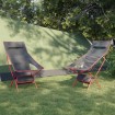 Sillas de camping plegables 2 uds tela Oxford y aluminio negro