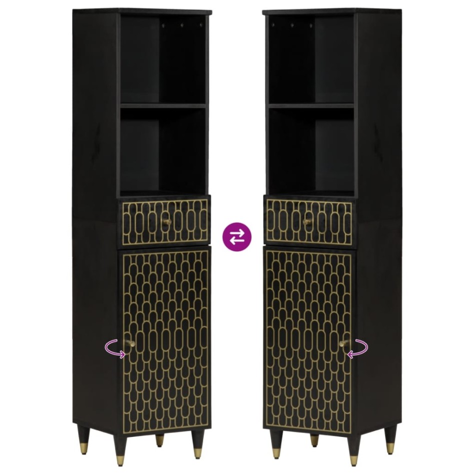 Mueble de baño madera maciza de mango 38x33x160