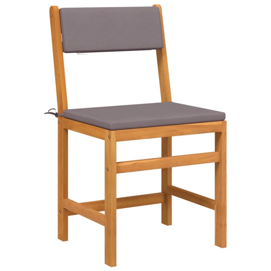 Juego de balcón con cojines 3 piezas madera maciza de