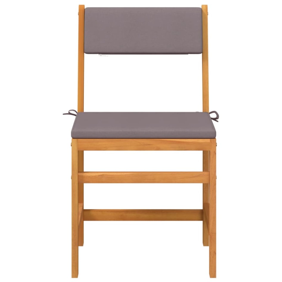 Juego de balcón con cojines 3 piezas madera maciza de