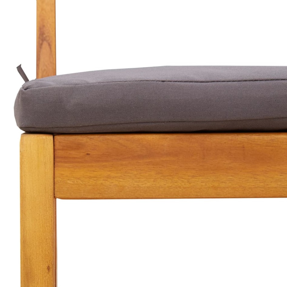 Juego de balcón con cojines 3 piezas madera maciza de