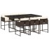 Set comedor de jardín 7 pzas con cojines ratán sintético