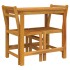 Juego de balcón 3 piezas madera maciza de