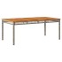 Mesa de jardín ratán sintético madera acacia gris 180x90x75