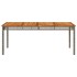 Mesa de jardín ratán sintético madera acacia gris 180x90x75