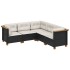 Set de muebles de jardín 5 pzas y cojines ratán sintético