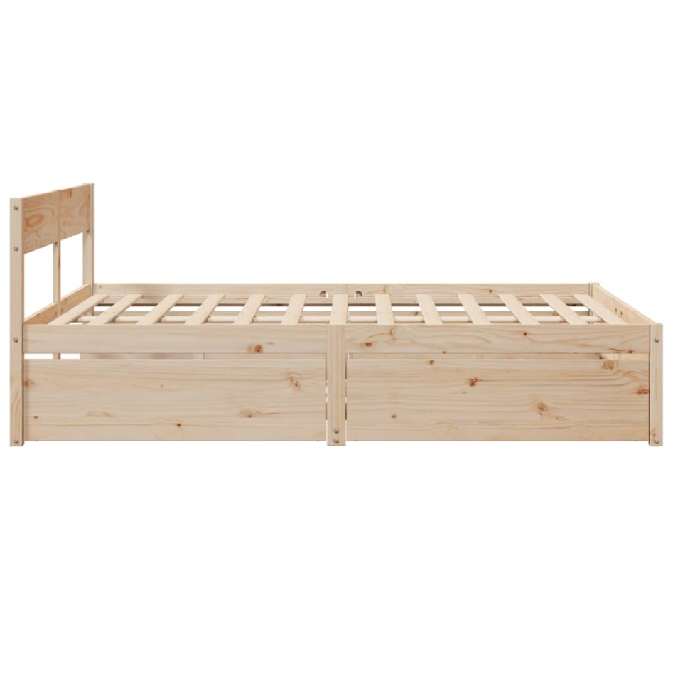 Estructura de cama sin colchón madera de pino blanca 140x200