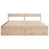 Estructura de cama sin colchón madera maciza de pino 200x200