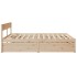 Estructura de cama sin colchón madera maciza de pino 200x200