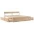 Estructura de cama sin colchón madera maciza de pino 200x200