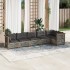 Set de muebles de jardín 6 pzas y cojines ratán sintético