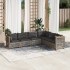 Set de muebles de jardín 6 pzas y cojines ratán sintético