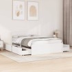 Estructura de cama sin colchón madera de pino blanca 140x190 cm