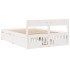 Estructura de cama sin colchón madera de pino blanca 140x190