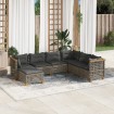 Set de sofás de jardín 7 pzas con cojines ratán sintético gris
