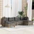 Set de muebles de jardín 6 pzas y cojines ratán sintético
