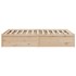 Estructura de cama sin colchón madera maciza de pino 160x200