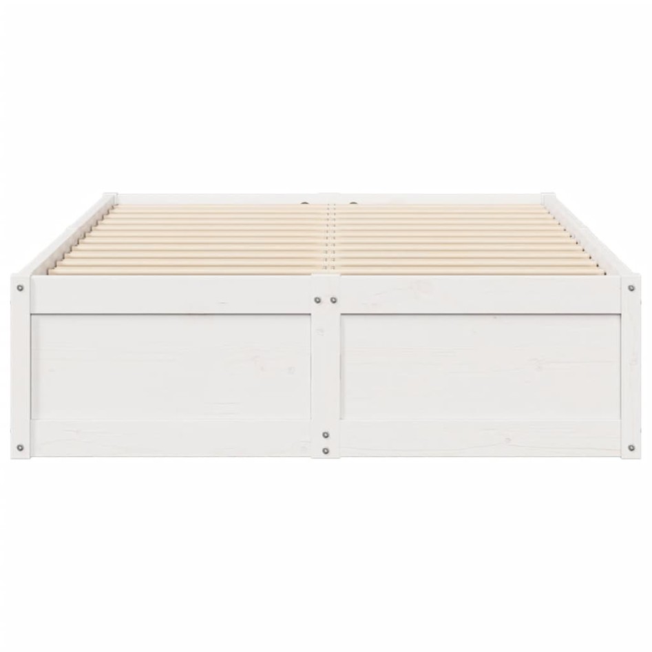 Estructura de cama sin colchón madera maciza blanca 120x190