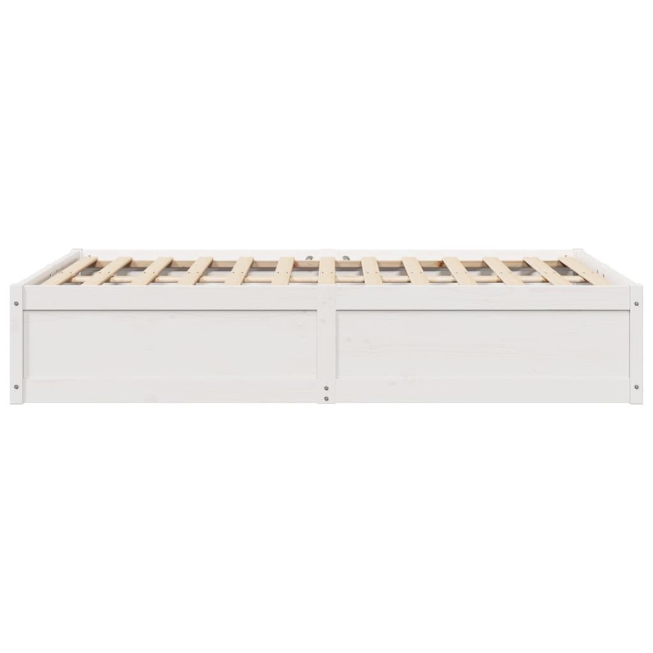 Estructura de cama sin colchón madera maciza blanca 120x190