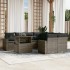 Set de muebles de jardín 9 pzas y cojines ratán sintético