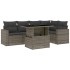 Set de muebles de jardín 6 pzas y cojines ratán sintético
