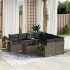 Set de muebles de jardín 9 pzas y cojines ratán sintético