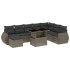 Set de muebles de jardín 9 pzas y cojines ratán sintético
