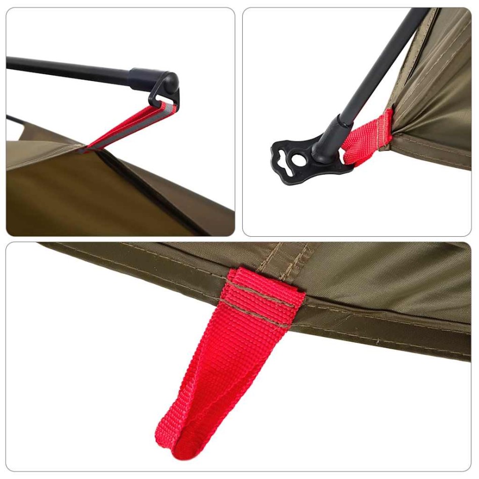 Tienda de pesca para 4 personas apertura rápida verde