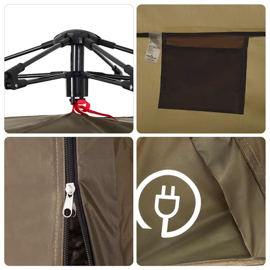 Tienda de pesca para 4 personas apertura rápida verde