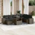 Set de muebles de jardín 9 pzas y cojines ratán sintético