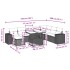 Set de muebles de jardín 9 pzas y cojines ratán sintético