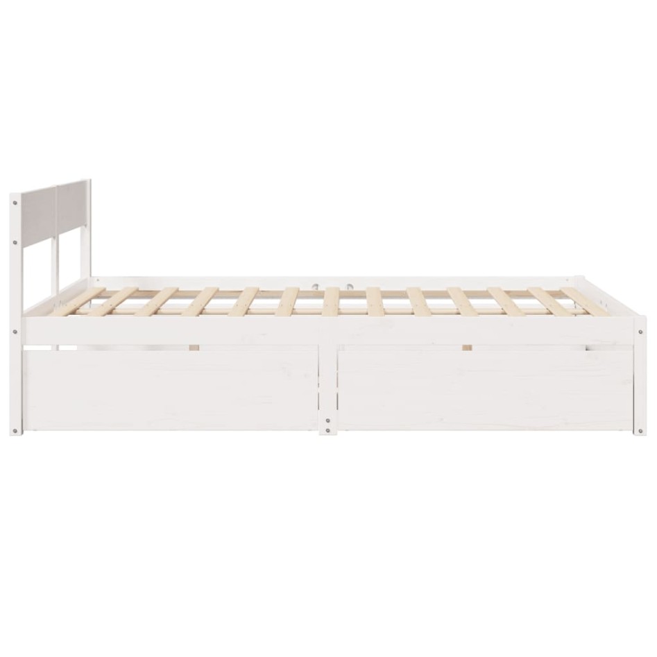 Estructura de cama sin colchón madera maciza de pino 160x200