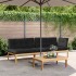 Set de sofás de palets de jardín y cojines 3 pzas madera